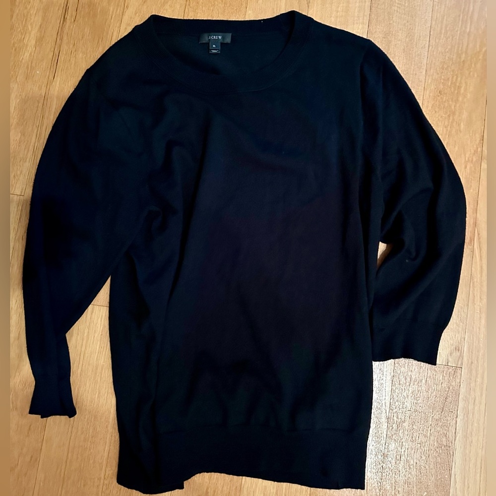 J. Crew black merino 100% wool sweater women’s size XL